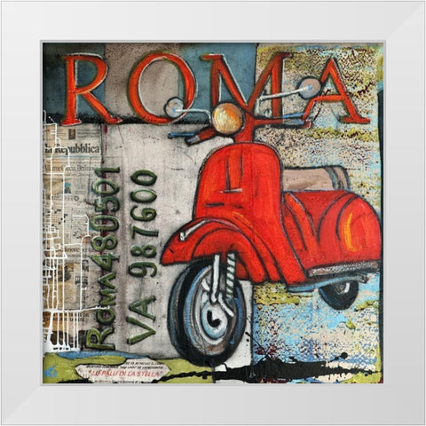 Roma I White Modern Wood Framed Art Print by HÃ¼ttner, Rainer