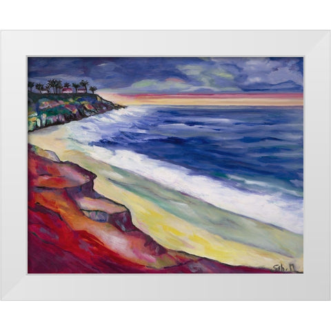 Sunset at La Jolla White Modern Wood Framed Art Print by Montel, SÃ©bastien
