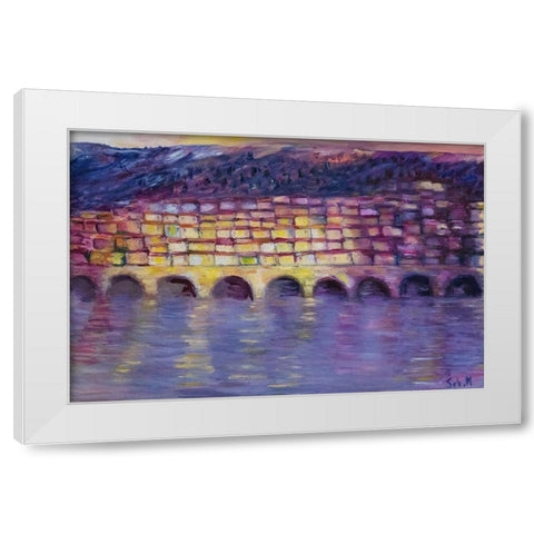 Menton White Modern Wood Framed Art Print by Montel, SÃ©bastien