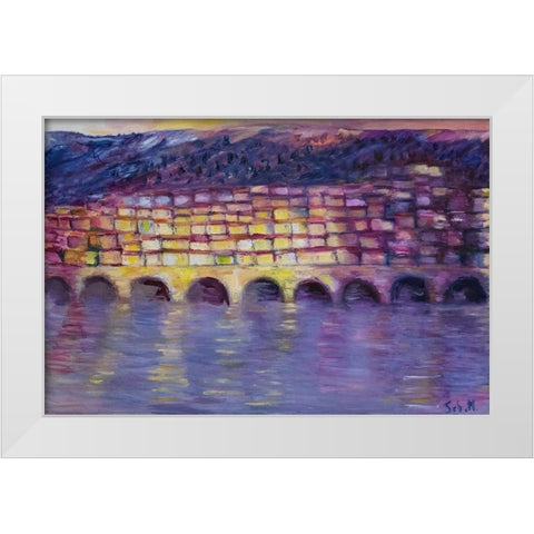 Menton White Modern Wood Framed Art Print by Montel, SÃ©bastien