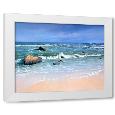 Rugen, Ostsee White Modern Wood Framed Art Print by Schneider, Sigur