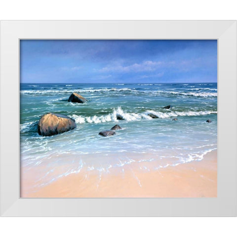 Rugen, Ostsee White Modern Wood Framed Art Print by Schneider, Sigur