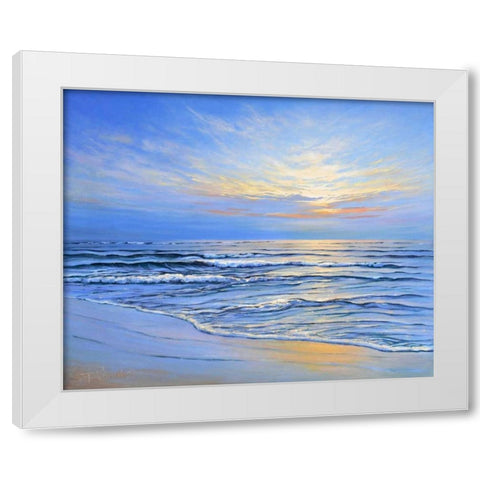 Sunset at Ostsee coast II White Modern Wood Framed Art Print by Schneider, Sigur