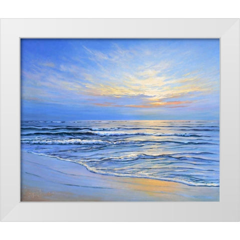 Sunset at Ostsee coast II White Modern Wood Framed Art Print by Schneider, Sigur