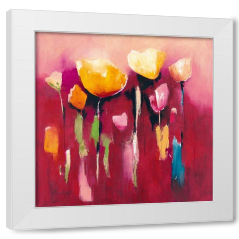 Townflowers V White Modern Wood Framed Art Print by Strunk, Anne L.