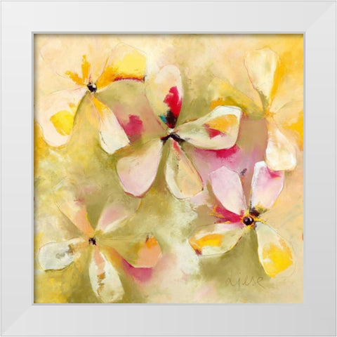 Springtime White Modern Wood Framed Art Print by Strunk, Anne L.