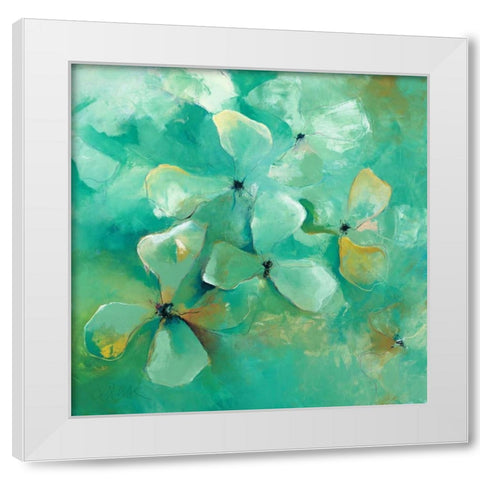 Floating Flowers White Modern Wood Framed Art Print by Strunk, Anne L.