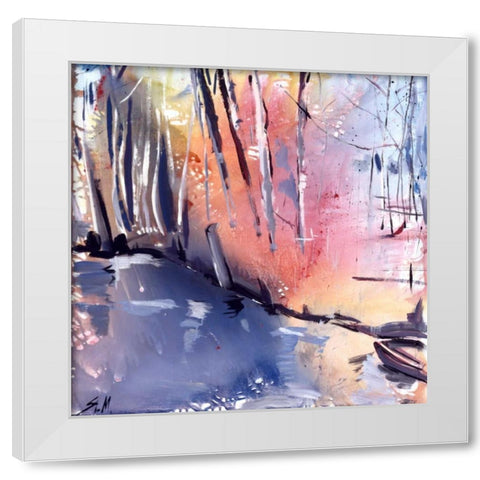 Spreewald White Modern Wood Framed Art Print by Miteff, Stefan