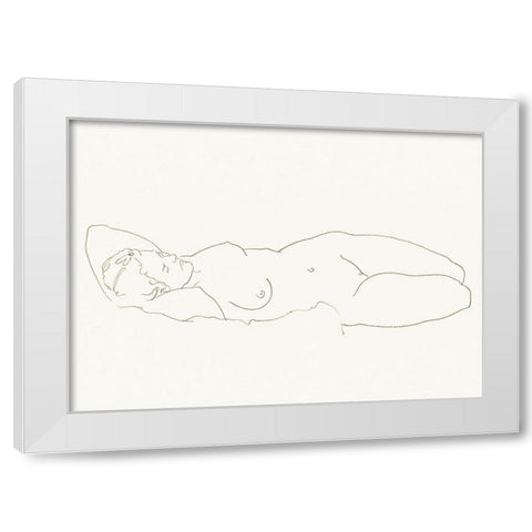 Akt 1 White Modern Wood Framed Art Print by Maier, Werner