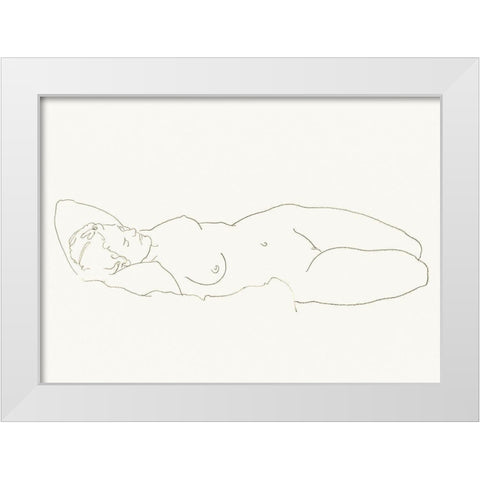 Akt 1 White Modern Wood Framed Art Print by Maier, Werner