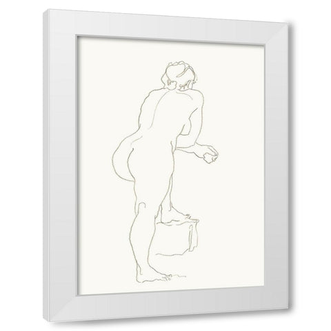 Akt 3 White Modern Wood Framed Art Print by Maier, Werner
