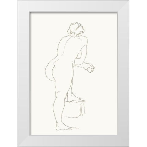 Akt 3 White Modern Wood Framed Art Print by Maier, Werner