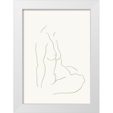Akt 5 White Modern Wood Framed Art Print by Maier, Werner