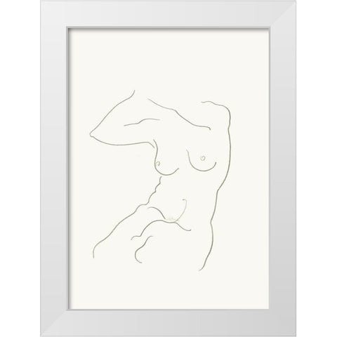 Akt 7 White Modern Wood Framed Art Print by Maier, Werner