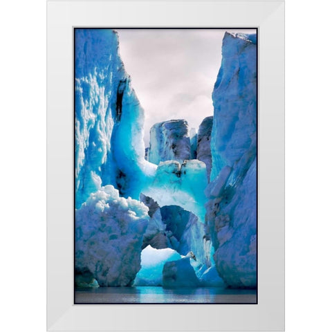 Blue Ice White Modern Wood Framed Art Print by Stalowy, John