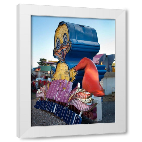 Duck White Modern Wood Framed Art Print by Stalowy, John