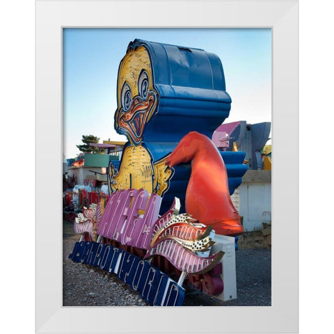 Duck White Modern Wood Framed Art Print by Stalowy, John