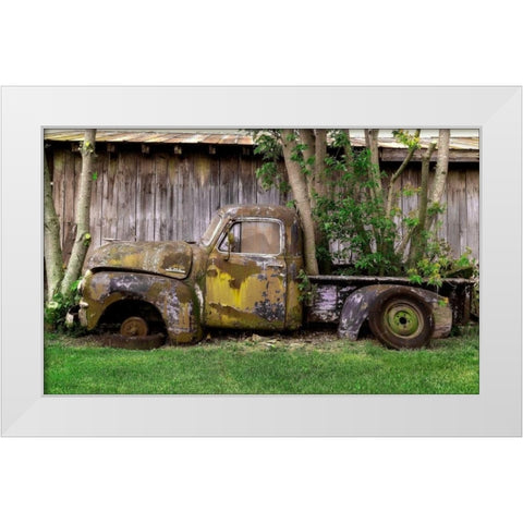 GMC White Modern Wood Framed Art Print by Stalowy, John