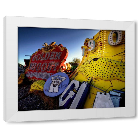 Golden Nugget White Modern Wood Framed Art Print by Stalowy, John