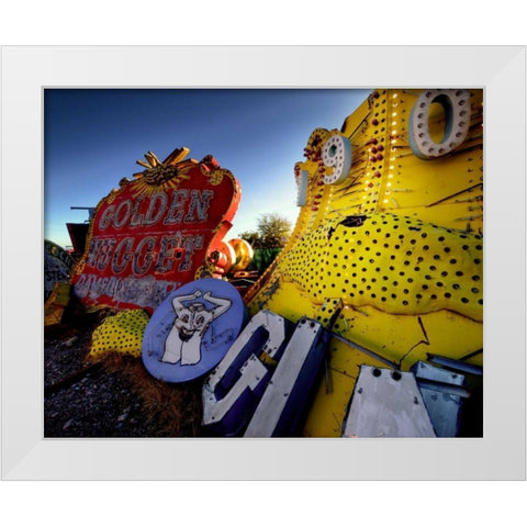 Golden Nugget White Modern Wood Framed Art Print by Stalowy, John