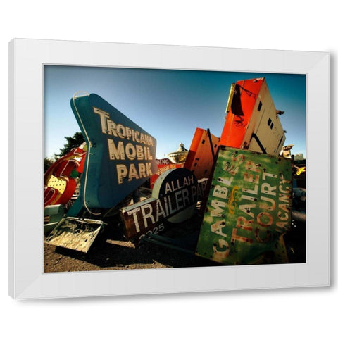 Jumble O Signs White Modern Wood Framed Art Print by Stalowy, John