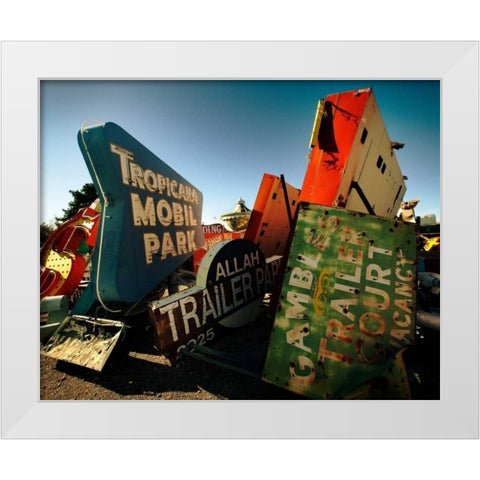 Jumble O Signs White Modern Wood Framed Art Print by Stalowy, John