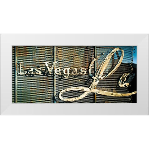 Las Vegas Sign White Modern Wood Framed Art Print by Stalowy, John