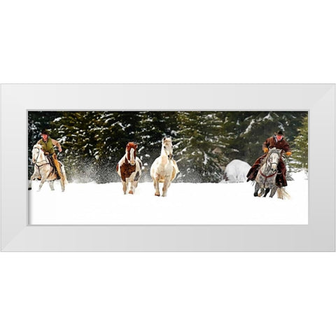 Round Up White Modern Wood Framed Art Print by Stalowy, John
