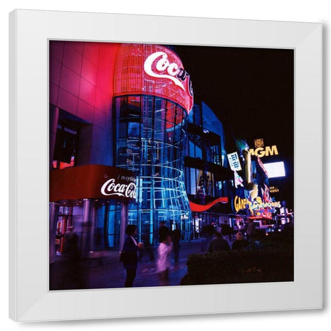Vegas Neon White Modern Wood Framed Art Print by Stalowy, John