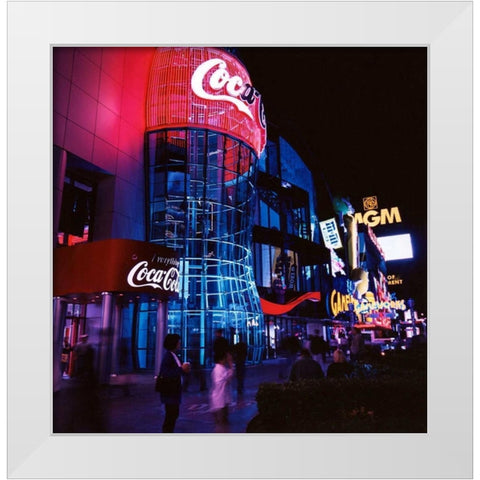Vegas Neon White Modern Wood Framed Art Print by Stalowy, John