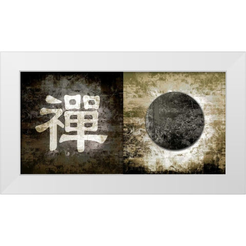 Zen Symbol 12 White Modern Wood Framed Art Print by Abstract Eye