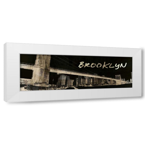 Brooklyn White Modern Wood Framed Art Print by Adamsky