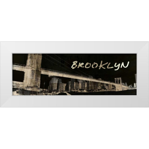 Brooklyn White Modern Wood Framed Art Print by Adamsky