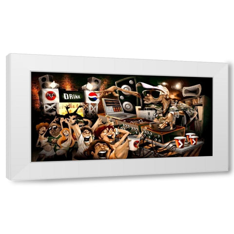 The Party White Modern Wood Framed Art Print by Alvez, A. - Perez, A.