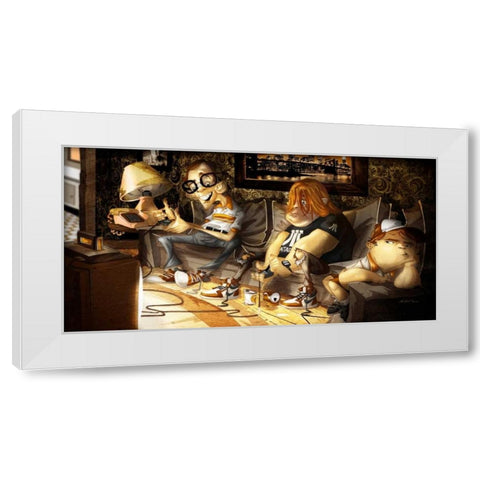 Video Game White Modern Wood Framed Art Print by Alvez, A. - Perez, A.