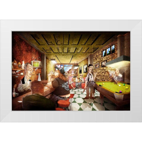 Nine Ball White Modern Wood Framed Art Print by Alvez, A. - Perez, A.