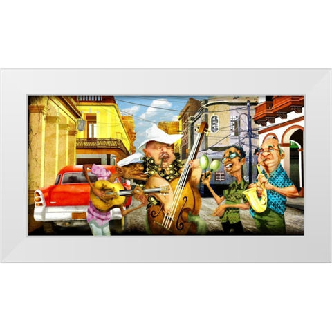 Habanas Band White Modern Wood Framed Art Print by Alvez, A. - Perez, A.