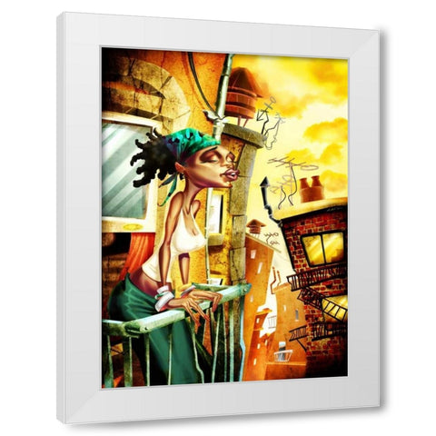 I listen you-1 White Modern Wood Framed Art Print by Alvez, A. - Perez, A.