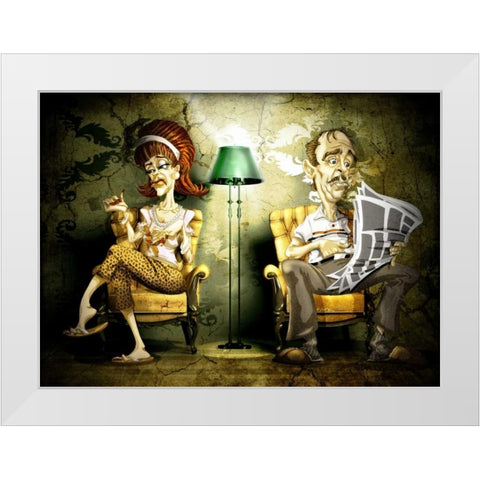 The Marriage White Modern Wood Framed Art Print by Alvez, A. - Perez, A.