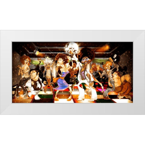 Disco Club -1 White Modern Wood Framed Art Print by Alvez, A. - Perez, A.