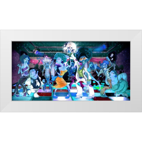 Disco Club -3 White Modern Wood Framed Art Print by Alvez, A. - Perez, A.