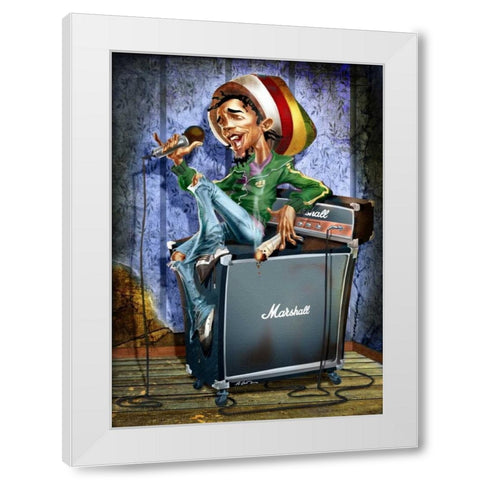 Rastafarian White Modern Wood Framed Art Print by Alvez, A. - Perez, A.