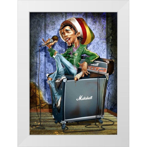 Rastafarian White Modern Wood Framed Art Print by Alvez, A. - Perez, A.