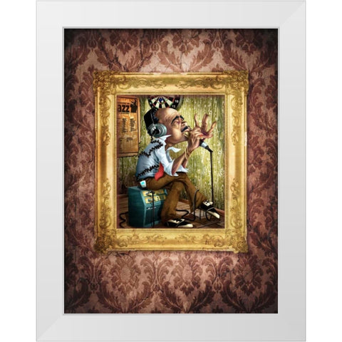 Bluesman 2A White Modern Wood Framed Art Print by Alvez, A. - Perez, A.