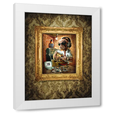 Bluesman 1A White Modern Wood Framed Art Print by Alvez, A. - Perez, A.
