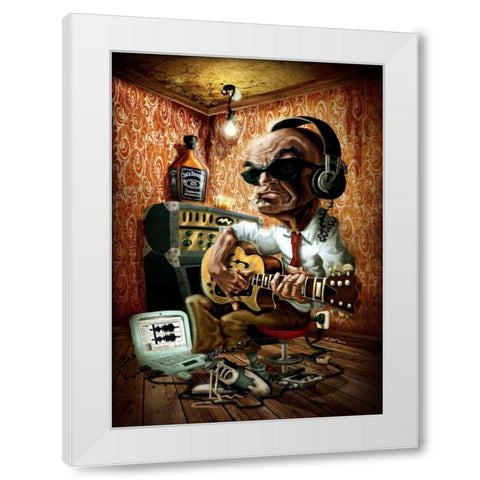 Bluesman 1 White Modern Wood Framed Art Print by Alvez, A. - Perez, A.