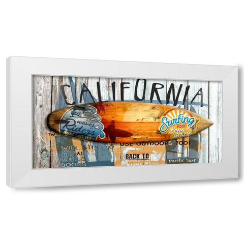 Surf 01 White Modern Wood Framed Art Print by Art Made 4 u