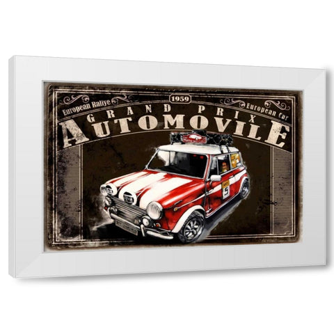Grand Prix Automovile Black White Modern Wood Framed Art Print by Sola, Bresso