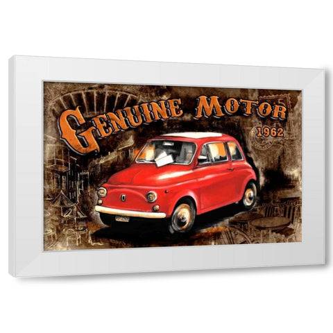 Car Genuine Motor Black White Modern Wood Framed Art Print by Sola, Bresso