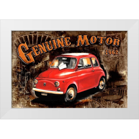 Car Genuine Motor Black White Modern Wood Framed Art Print by Sola, Bresso